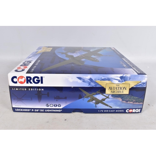 61 - TWO BOXED LIMITED EDITION CORGI THE AVIATION ARCHIVE MILITARY AIRCRAFTS 1:72 DIE-CAST MODELS, THE FI... 