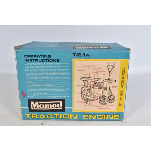 63 - A BOXED MAMOD LIVE STEAM TRACTION ENGINE, No.TE1A, not tested, has been fired up  but not for some t... 