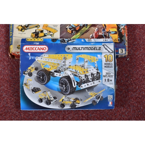 72 - A QUANTITY OF ASSORTED MECCANO AND KNEX ITEMS, Meccano from assorted eras, includes empty boxes, cas... 