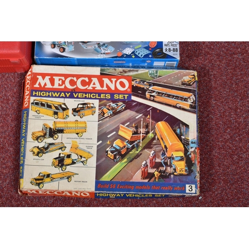 72 - A QUANTITY OF ASSORTED MECCANO AND KNEX ITEMS, Meccano from assorted eras, includes empty boxes, cas... 