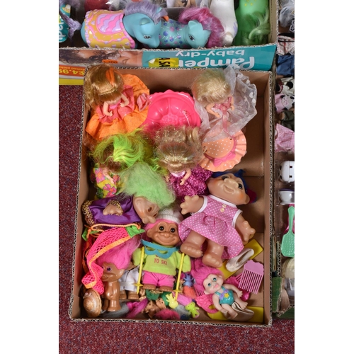 73 - A QUANTITY OF TONKA TOYS CUPCAKE DOLLS, with a similar smaller Kenner doll, a quantity of modern Tro... 