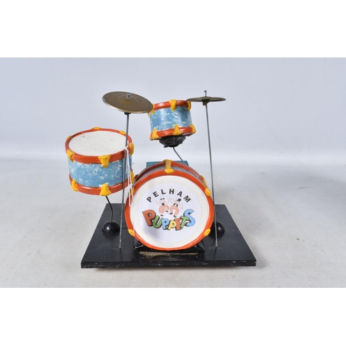 111 - A BOXED PELHAM PUPPETS DRUM SET/KIT,  appears complete and in fairly good condition with only minor ... 