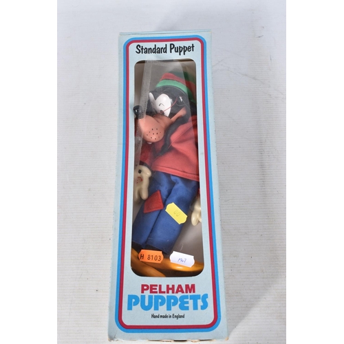 80 - FIVE BOXED PELHAM WALT DISNEY SL PUPPETS, Mickey Mouse, Mickey Mouse wearing the Sorcerers cloak and... 