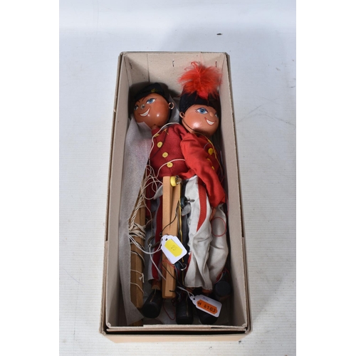 95 - SEVEN BOXED PELHAM SS MITZI AND FRITZI PUPPETS, four Fritzi and three Mitzi, one Fritzi with sword, ... 