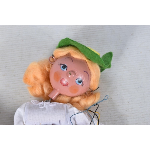 95 - SEVEN BOXED PELHAM SS MITZI AND FRITZI PUPPETS, four Fritzi and three Mitzi, one Fritzi with sword, ... 