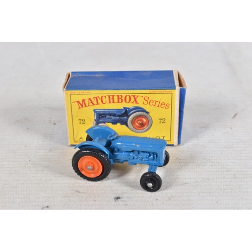 123 - FOUR BOXED LESNEY MATCHBOX DIE-CAST VEHICLES, to include a B.P. Tanker, number 25, white tank, yello... 