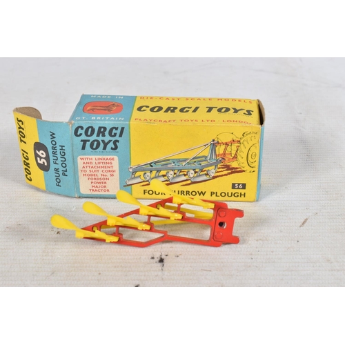 124 - A BOXED DINKY TOYS MASSEY-HARRIS TRACTOR DIE-CAST MODEL AND FOUR OTHER BOXED MODELS, numbered 300, r... 