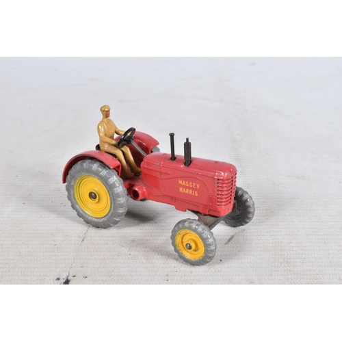 124 - A BOXED DINKY TOYS MASSEY-HARRIS TRACTOR DIE-CAST MODEL AND FOUR OTHER BOXED MODELS, numbered 300, r... 