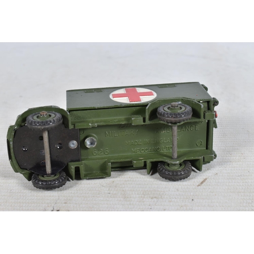 126 - A QUANTITY OF DINKY AND CORGI TOYS, to include model military vehicles such as a Dinky army wagon 62... 