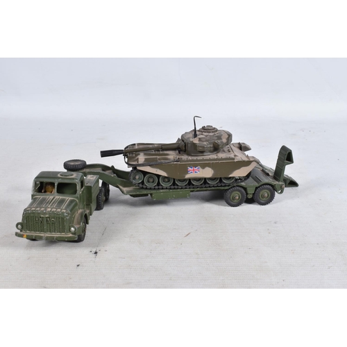 126 - A QUANTITY OF DINKY AND CORGI TOYS, to include model military vehicles such as a Dinky army wagon 62... 