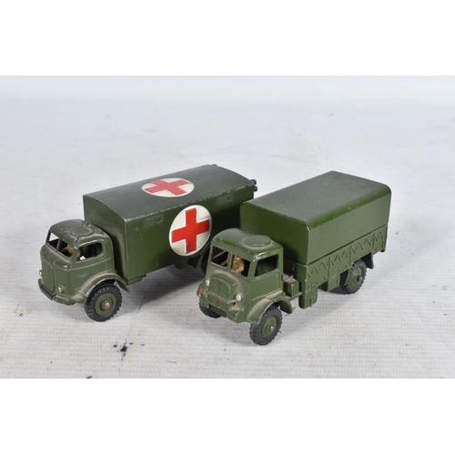 126 - A QUANTITY OF DINKY AND CORGI TOYS, to include model military vehicles such as a Dinky army wagon 62... 