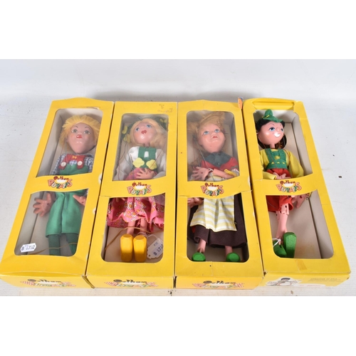 133 - FOUR BOXED PELHAM PUPPETS, SS Tyrolean Girl and SS Tyrolean Boy, SL Hansel and SL Gretel, all appear... 