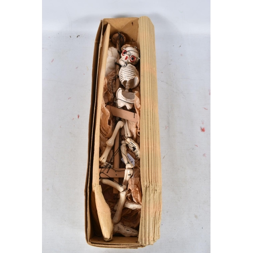 137 - A BOXED PELHAM WONKY LULLABELLE PUPPET, with a boxed Pelham LS Skeleton puppet, both appear complete... 