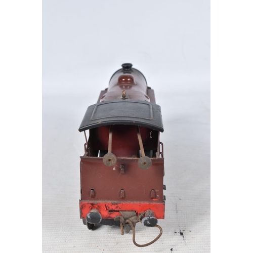 147 - AN UNBOXED HORNBY O GAUGE No.2 SPECIAL 4-4-2 TANK LOCOMOTIVE, No.2180, L.M.S. maroon livery (2), not... 