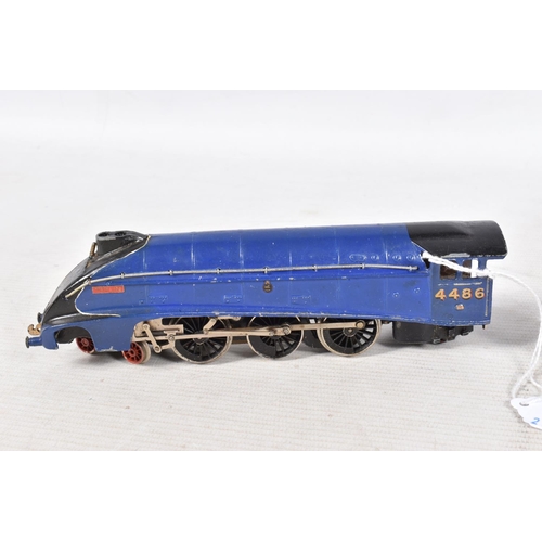 155 - A PART BOXED HORNBY DUBLO A4 CLASS LOCOMOTIVE, 'Merlin' No.4486, L.N.E.R. blue livery (L11) has been... 