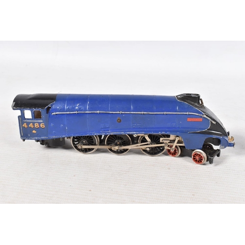 155 - A PART BOXED HORNBY DUBLO A4 CLASS LOCOMOTIVE, 'Merlin' No.4486, L.N.E.R. blue livery (L11) has been... 