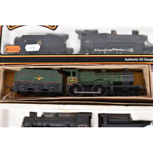 159 - FIVE BOXED OO GAUGE LOCOMOTIVES, HornbyL.N.E.R. class B12 No.8509, L.N.E.R. green livery (R866), L.M... 