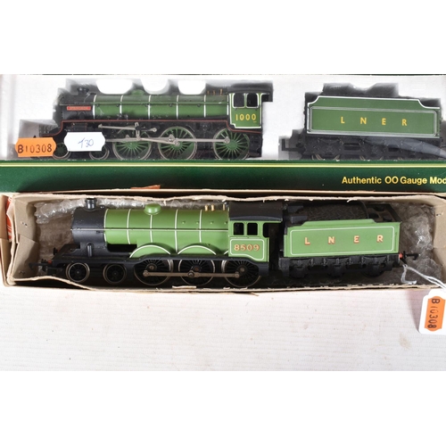 159 - FIVE BOXED OO GAUGE LOCOMOTIVES, HornbyL.N.E.R. class B12 No.8509, L.N.E.R. green livery (R866), L.M... 