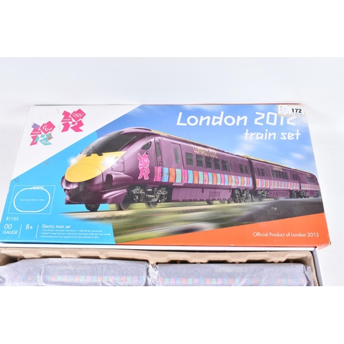 172 - A BOXED HORNBY RAILWAYS OO GAUGE LONDON 2012 TRAIN SET, No.R1153, comprising three car class 395 uni... 