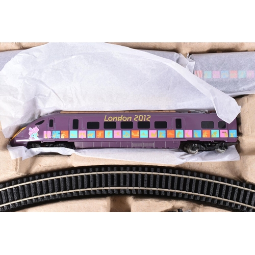 172 - A BOXED HORNBY RAILWAYS OO GAUGE LONDON 2012 TRAIN SET, No.R1153, comprising three car class 395 uni... 