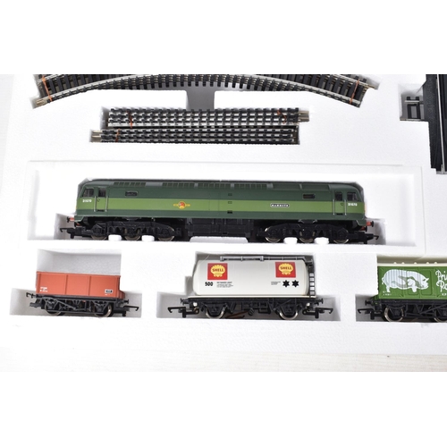 174 - A BOXED HORNBY RAILWAYS OO GAUGE B.R. EXPRESS FREIGHT TRAIN SET, No.R787, comprising class 47 locomo... 