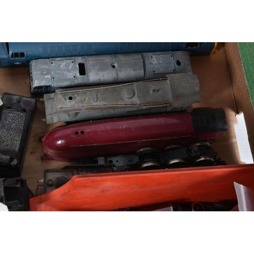 175 - A OO GAUGE LOCOMOTIVE SCRAPYARD, to include bodyshells, chassis, motors, wheels, weights etc., quant... 