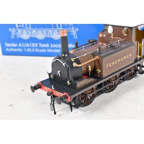 176 - A BOXED DAPOL O GAUGE CLASS A1/A1X 'TERRIER' TANK LOCOMOTIVE, 'Fenchurch' No.672, L.B.S.C. marsh bro... 