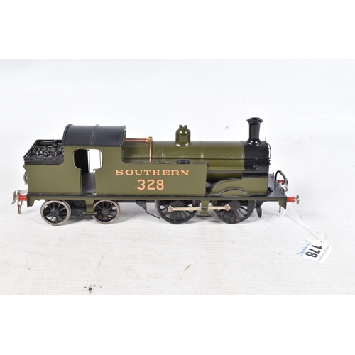 178 - A BOXED CONSTRUCTED KIT MODEL OF A CLASS M7 0-4-4 TANK LOCOMOTIVE, No.328, S.R. green livery, has be... 