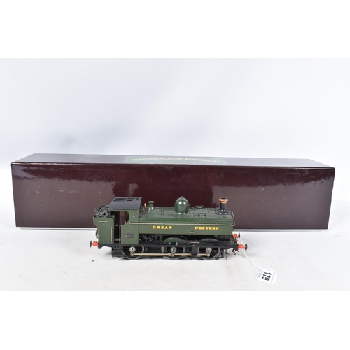 179 - A BOXED CONSTRUCTED KIT MODEL OF A CLASS 57XX PANNIER TANK LOCOMOTIVE, No.7715, G.W.R. green livery,... 