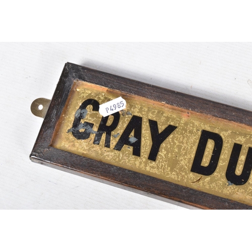 191 - A GRAY DUNN & CO'S. BISCUITS AND CAKES ADVERTISING SIGN, broken in two at one end, black lettering o... 