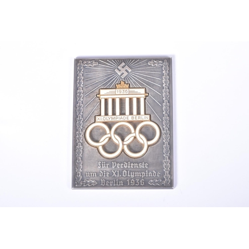 202 - WWII GERMAN THIRD REICH 1936 BERLIN OLYMPIC AWARD/PLAQUE, this is a non-portable award and is inscri... 