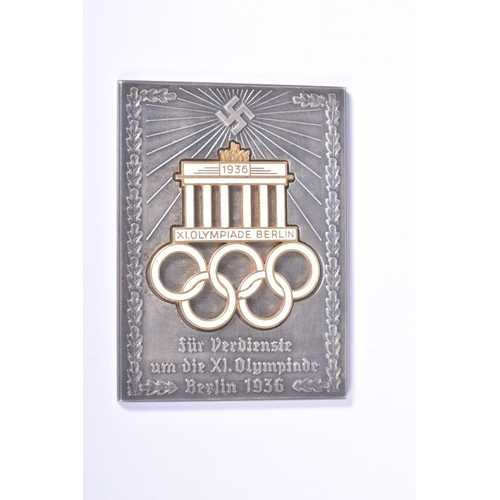 202 - WWII GERMAN THIRD REICH 1936 BERLIN OLYMPIC AWARD/PLAQUE, this is a non-portable award and is inscri... 