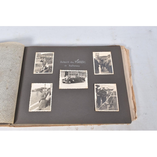 211 - TWO 1936 BERLIN OLYMPIC ALBUMS OF PHOTOGRAPHS, ticket stubs, stamped postcards, the first album cont... 