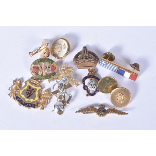 221 - A SELECTION OF BRITISH AND FRENCH MILITARY RELATED ITEMS, to include, three WWII medals, safe drivin... 