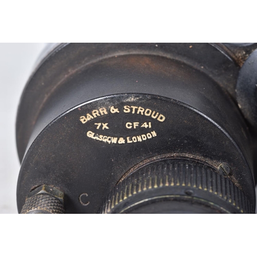 223 - WWII ERA BARR AND STROUD NAVAL BINOCULARS, these are 7XCF41 and have the broad arrow marks and the s... 