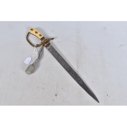 239 - A 20TH CENTURY GERMAN HUNTERS DAGGER, this features hunting scenes on both sides of the blade and a ... 