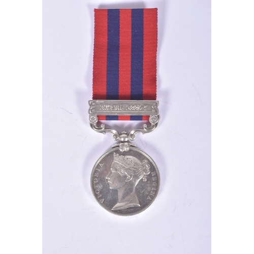 249 - SA VICTORIAN ERA INDIAN GENERAL SERVICE MEDAL, with Burma 1885-7 clasp, the medal is correctly named... 