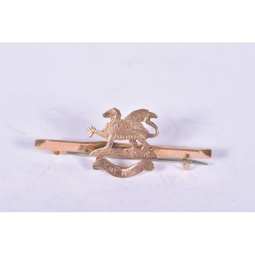 263 - TWO GOLD SWEETHEART BROOCHES, to include East Kent Regiment and R.E.M.E, the East Kent brooch is 9ct... 