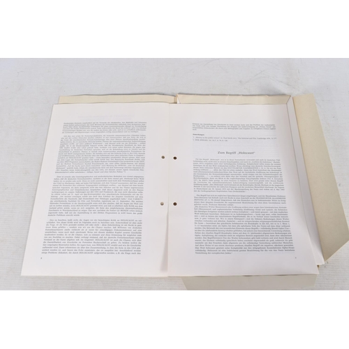 305 - A BINDER OF DOCUMENTS, NEWSPAPER PRINTS, AND COPIES OR PAPERWORK RELATING TO HOLOCAUST AND THE JEWIS... 