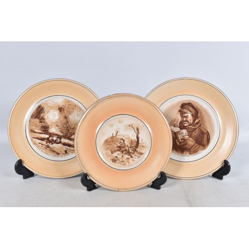 307 - THREE GRIMWADES 'OLD BILL' BRUCE BAIRNSFATHER PLATES, and other First World War related ceramics, in... 