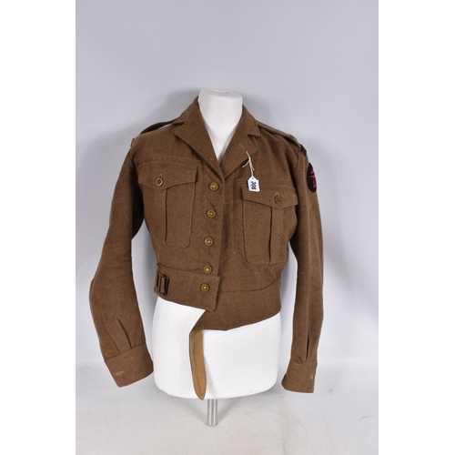 308 - A 1949 PATTERN ARMY BATTLE DRESS BLOUSE AND TROUSERS, the blouse is dated 1955 and is a size 9 so fi... 