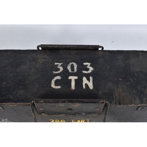 312 - FOUR VARIOUS AMMUNITION BOXES, this lot includes a metal box for Bren gun magazines, a wooden case w... 