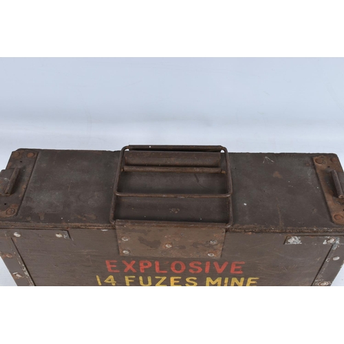 312 - FOUR VARIOUS AMMUNITION BOXES, this lot includes a metal box for Bren gun magazines, a wooden case w... 