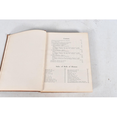 314 - A SELECTION OF MILITARY BOOKS RELATING TO ROYAL WARWICKSHIRE REGIMENT AND BIRMINGHAM, the books incl... 