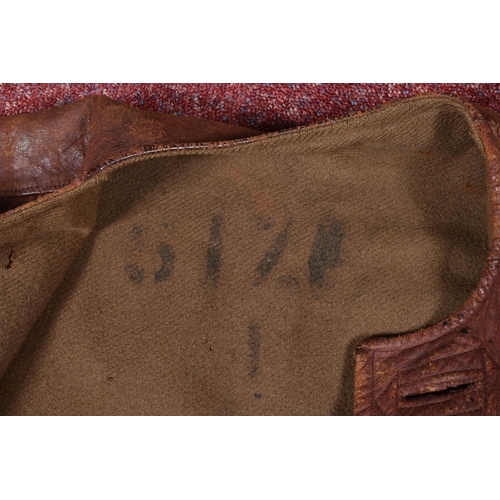 323 - EIGHT ITEMS OF MILITARY CLOTHING, to include WWII dated trousers, this lot includes a pair of 1943 s... 