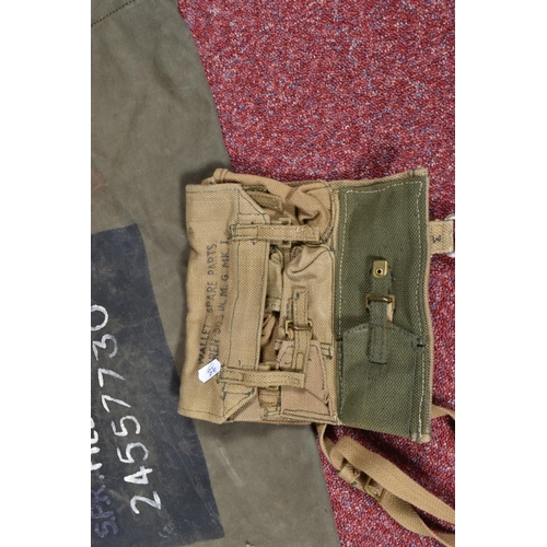 325 - A SET OF MILITARY WEBBING AND OTHER ASSOCIATED ITEMS, the webbing kit include a two piece entrenchin... 