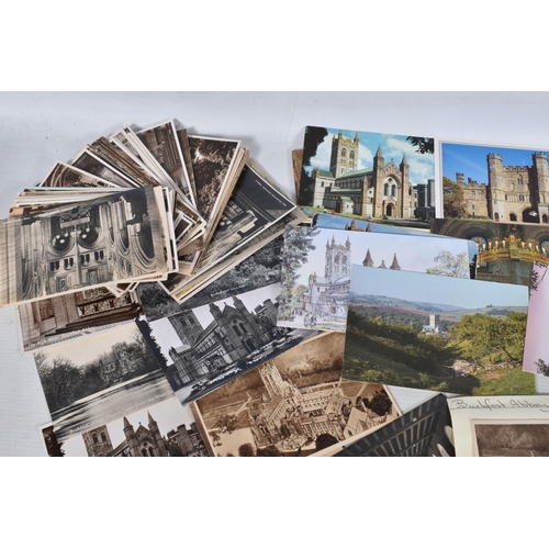 340 - POSTCARDS, a tray containing postcards to various towns and villages in the South-West of England, a... 