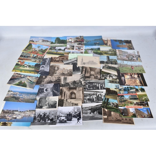 351 - POSTCARDS, a tray containing postcards to various towns and villages in the South-West of England, a... 