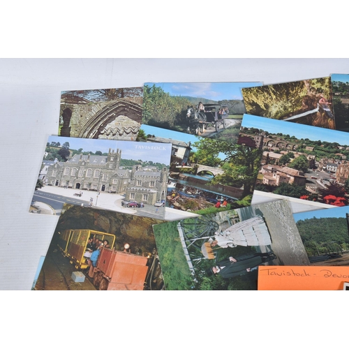 351 - POSTCARDS, a tray containing postcards to various towns and villages in the South-West of England, a... 