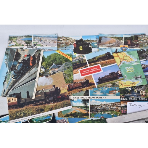 352 - POSTCARDS, a tray containing postcards to various towns and villages in the South-West of England, a... 